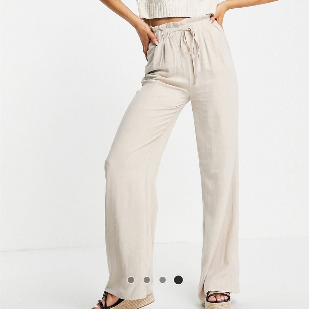 NWT beige linen high waisted pants
